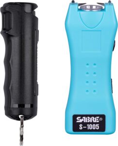 SABRE Pepper Spray & 2-in-1 Stun Gun with Flashlight, Self Defense Kit.