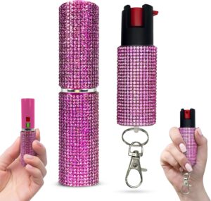 FURY Gem Stone Pepper Spray Lipstick Stun Gun Combo - Stylish Multi-Color.