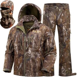 NEW VIEW Camo Hunting Clothes for Men, Quiet Warm Fleece Lining.