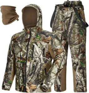 TIDEWE Hunting Clothes for Men with Face Mask, Silent Waterproof Hunting Jacket.