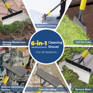 Snow Ice Scraper, 60" Long Handle Heavy Duty Garden Flat Shovel.