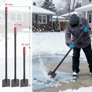 Adjustable 30–60” Heavy-Duty Ice Scraper and Ice Chopper with Shock-Absorbing Grip