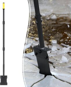 Colwelt Metal Snow Shovel 58’’, Heavy Duty Ice Scraper for Driveway.