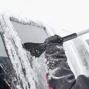 Snow Joe SJBLZD-LED-BLK 4-In-1 Telescoping Snow Broom + Ice Scraper.