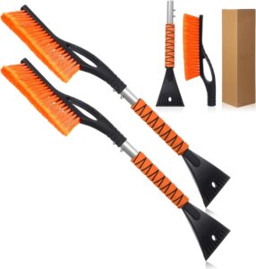 .2 Pack 27" Snow Brush and Detachable Ice Scraper for Car Windshield and Window.