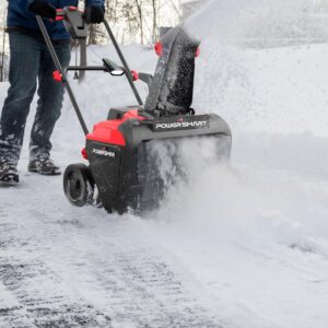 PowerSmart 21 Inch Electric Snow Blower - 120V 15 Amp, 2100 RPM, LED Light for Yard.