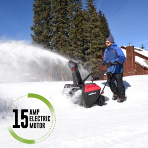PowerSmart 21 Inch Electric Snow Blower - 120V 15 Amp, 2100 RPM, LED Light for Yard