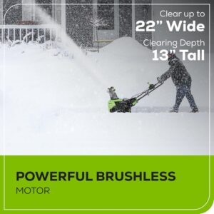 Greenworks Pro 60V 22" Brushless Cordless Snow Blower (Single Stage)