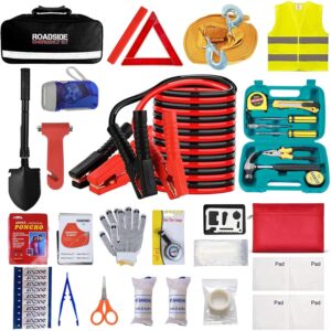 Car Emergency Roadside Tool Kit with Jumper Cable Shovel.