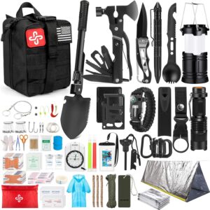 Survival Kit, 250Pcs Survival Gear First Aid Kit with Molle System Compatible Bag.