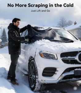 Nmoiss-3-in-1 Windshield Snow Cover for Ice & Snow Frost.