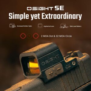 OSIGHT SE Enclosed Micro Red Dot Sight - RMSc/K Footprint Compatible