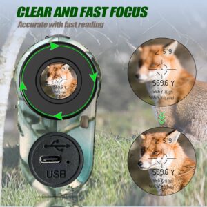 REVASRI Hunting Laser Rangefinder with Rechargeable Battery 1000 Yards Hunting