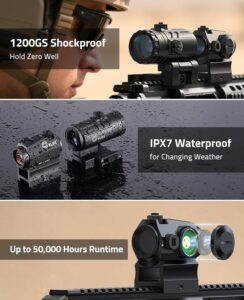 CVLIFE Multi-Reticle Red/Green Dot Sight & 3X Magnifier Combo