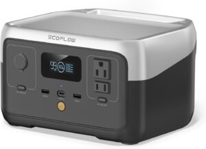 EF ECOFLOW Portable Power Station RIVER 2, 256Wh LiFePO4 Battery/ 1 Hour Fast Charging