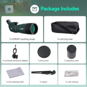 SVBONY SV28 Spotting Scopes with Tripod, Angled 25-75x70mm Spotter Scope with Phone Adapter