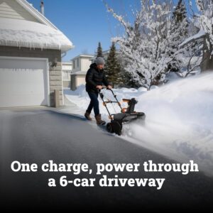 WORX 40V 20" Cordless Snow Blower, Electric Snow Thrower for 6-Car Driveway.
