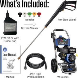 Westinghouse WPX3400 Gas Pressure Washer, 3400 PSI and 2.6 Max GPM