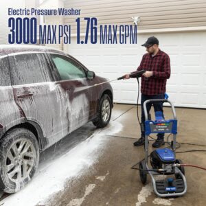 Westinghouse WPX3000e Electric Pressure Washer, 3000 Max PSI and 1.76 Max GPM.