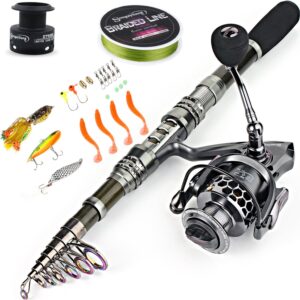 Sougayilang Fishing Rod Reel Combo with Telescopic Fishing Pole.