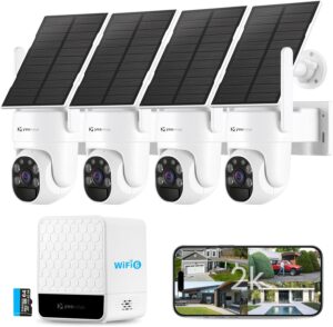 Cinnado 2K Cameras for Home Security-2.4G WiFi Outdoor Camera Wireless Solar/Battery Powered