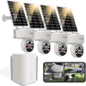 Wireless Home Security Cameras System,Solar Power PTZ Outdoor Cameras.