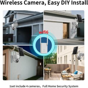 Wireless Home Security Cameras System,Solar Power PTZ Outdoor Cameras.