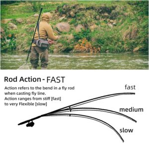 AnglerDream Fly Fishing Rod 4 Section 3/4 / 5 / 8WT Fast Action.