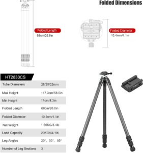 Sunwayfoto T3640CS Carbon Fiber Tripod