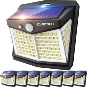 CLAONER Solar Lights Outdoor (Best for Wide Detection Range)