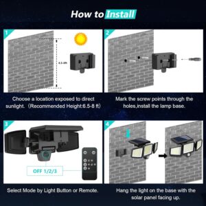Tuffenough Solar Outdoor Lights 2500LM 210 LED Security Lights (2-Pack)