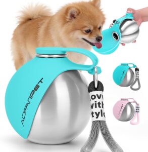 Portable Dog Water Bottle 10oz Stainless Steel Travel Dog Water Dispenser.