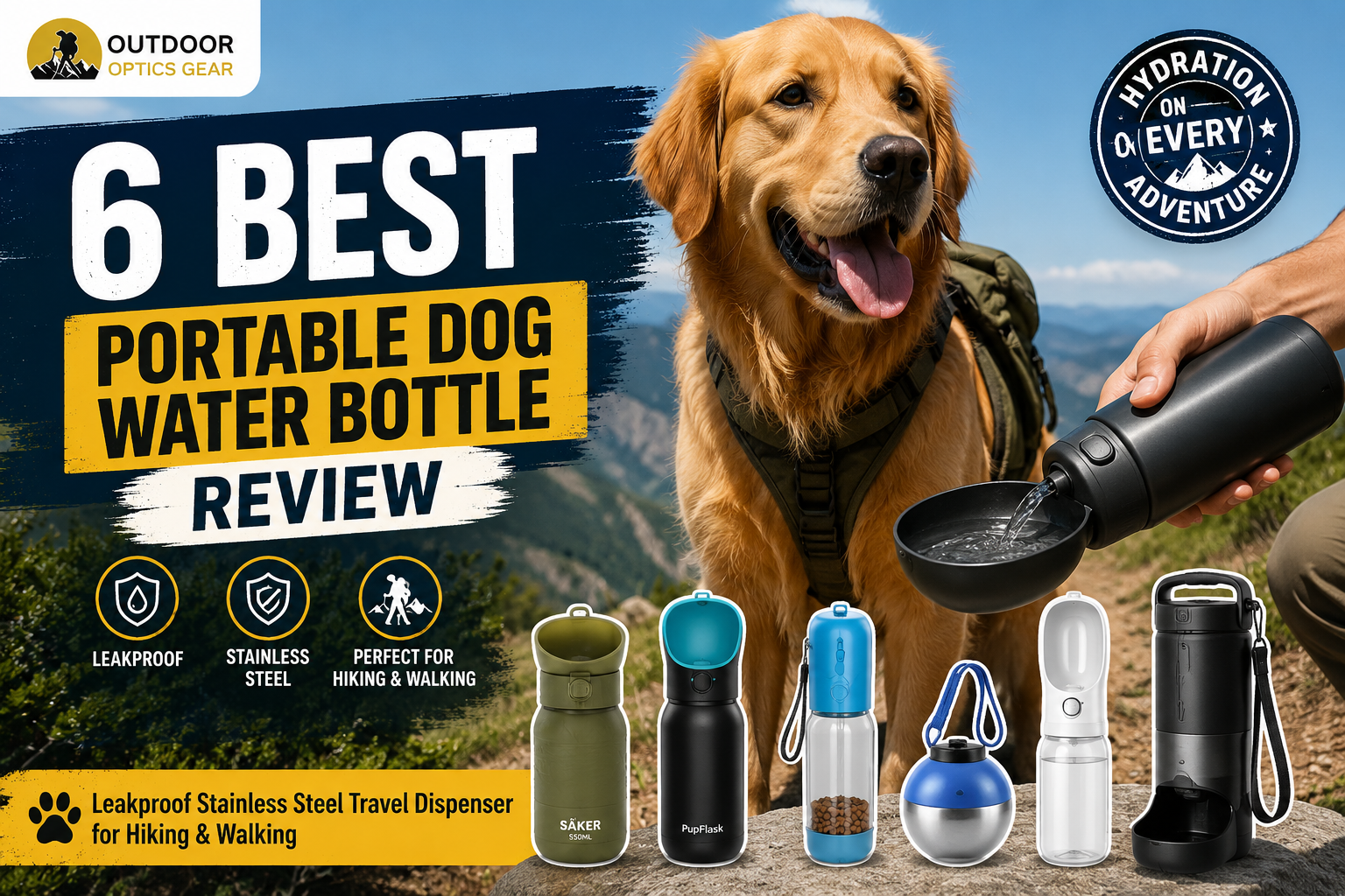 6 Best Portable Dog Water Bottle Review: Leakproof Stainless Steel Travel Dispenser for Hiking & Walking