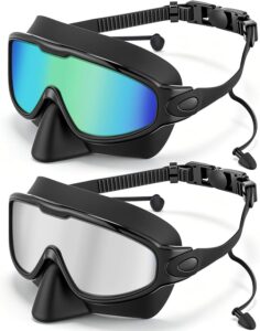 Kanayu Swim Goggles with Nose Cover & Earplug