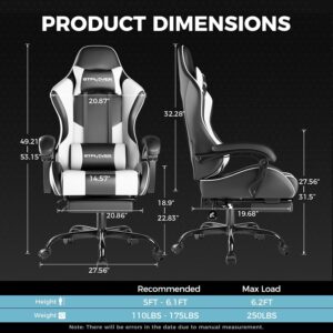 GTPLAYER Gaming Chair with Footrest