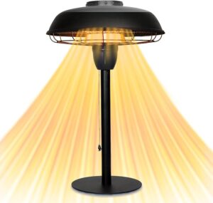 STAR PATIO 1500W Tabletop Electric Patio Heater – Matte Black Dish Heater