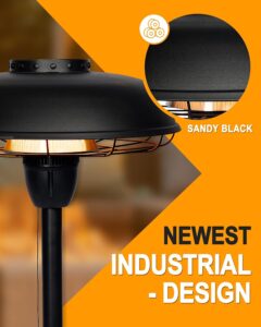 STAR PATIO 1500W Tabletop Electric Patio Heater – Matte Black Dish Heater