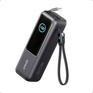 Anker Power Bank 25K, 165W with Built-In and Retractable Cables