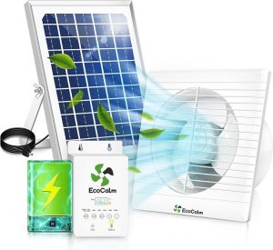 EcoCalm 6-Inch Solar Powered Exhaust Fan