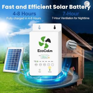 EcoCalm 6-Inch Solar Powered Exhaust Fan