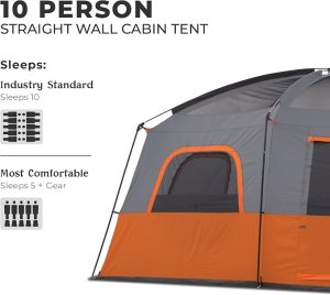 CORE 10-Person Straight Wall Cabin Tent