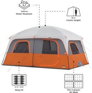 CORE 10-Person Straight Wall Cabin Tent